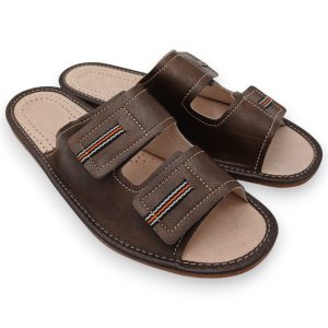 Herren-Hausschuhe aus echtem Leder M-2046B – Bild 4