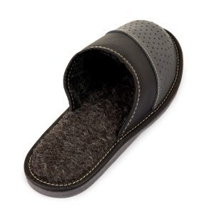 Herren-Hausschuhe aus echtem Leder warm gefüttert M-5026C – Bild 4