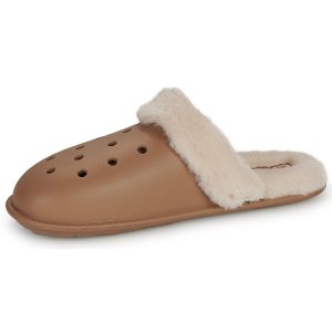 Crocs Men's Slippers Classic Fuzz Scuff in Beige - Image 4