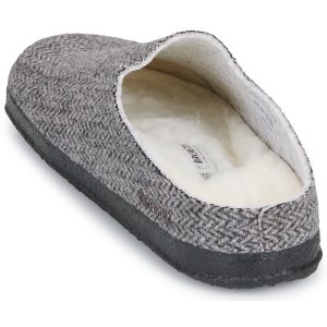 BIRKENSTOCK Herren Filz-Hausschuhe Amsterdam Wrapped / Dip / Shearling / Dark / / Herringbone in Grau – Bild 5