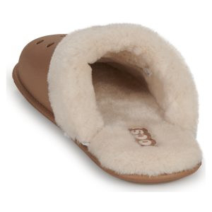 Crocs Men's Slippers Classic Fuzz Scuff in Beige - Image 5