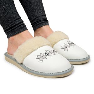 Women's Slippers Genuine Leather Warm Lined K-4088 - Image 5