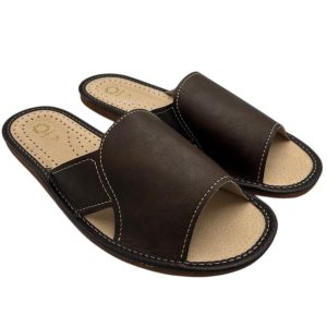 Herren-Hausschuhe aus echtem Leder M-2091B – Bild 5