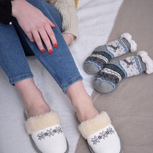 Women's Slippers Genuine Leather Warm Lined K-4088 - Image 6
